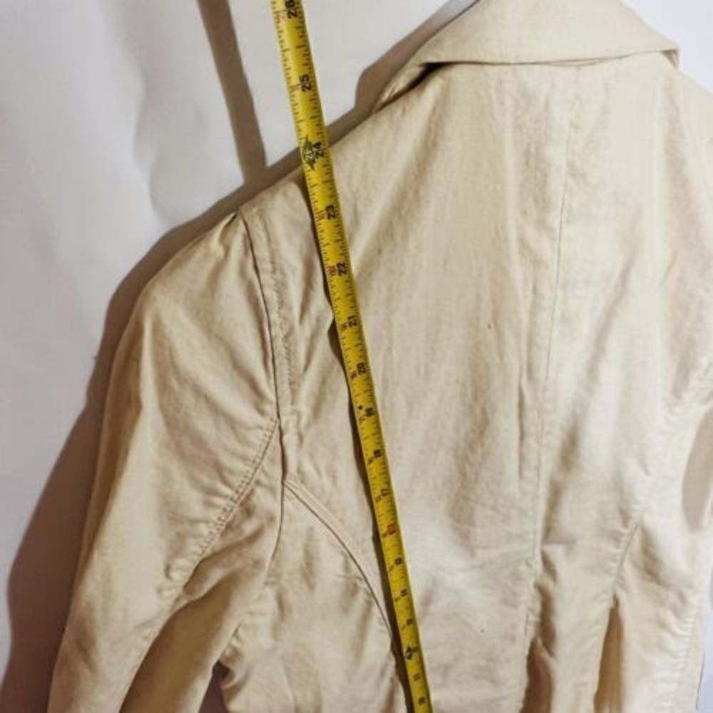 Vintage RARE Diesel Womens Beige Jacket Blazer 3/4 Sleeve Cotton Hemp Blend Y2K - Picture 10 of 13